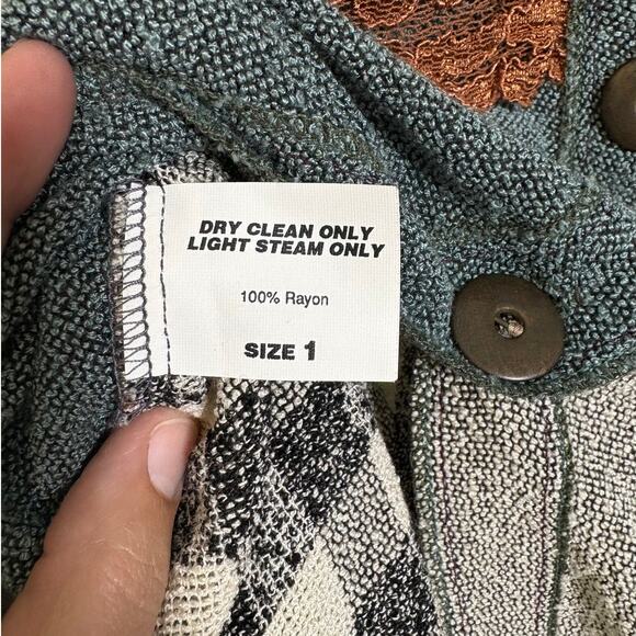 Look Boho Patchwork Raw Seam Multi-pattern Multi-fabric Size 1 Top Pant Set - Picture 3 of 10